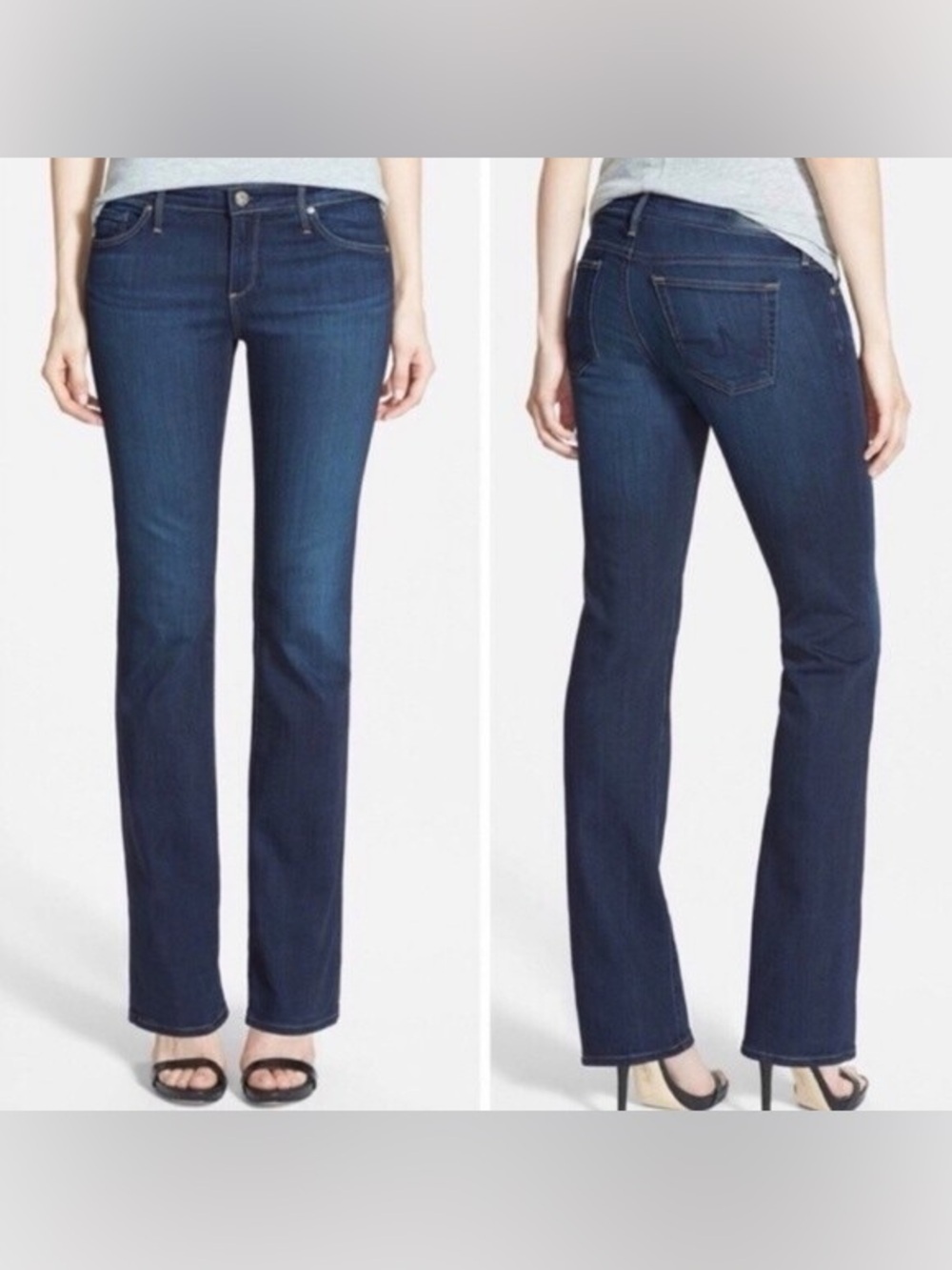 AG Adriano Goldschmied “Angelina” Petite Boot Cut Mid Rise Stretch Jeans Size 27